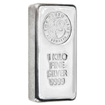 Perth Mint 1 kilo 9999 fine silver cast bar with the swan logo