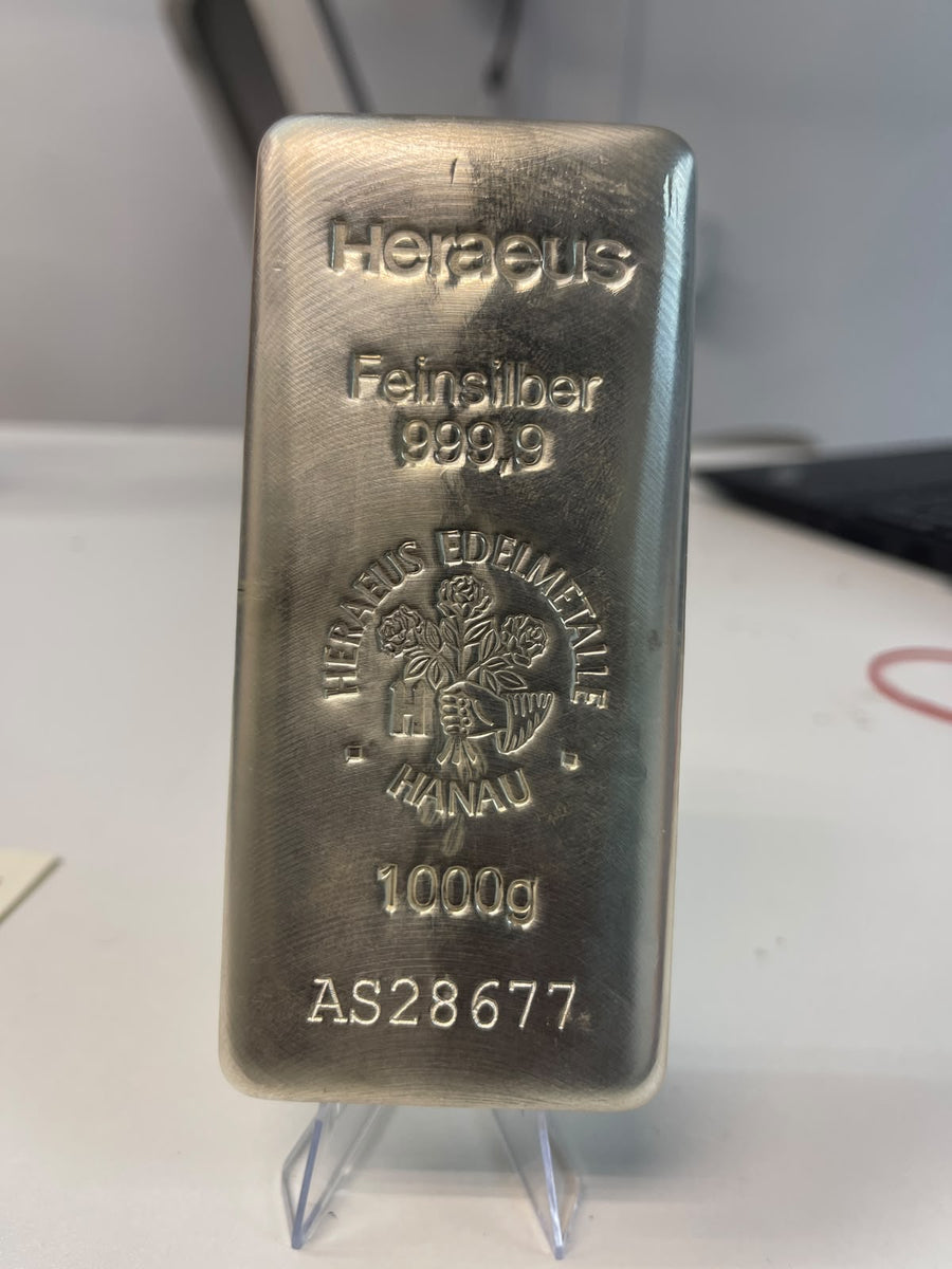 1kg Silver Bar 999.9 Fine Silver | Heraeus | LBMA Brand
