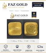 FAZ GOLD listing card for the Metalor Suisse 1 oz cast gold bar, showing both faces