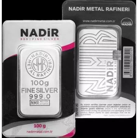 100g Nadir Silver Minted Bar – 999 Fine Silver | LBMA Approved