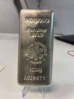 1kg Silver Bar 999.9 Fine Silver | Heraeus | LBMA Brand