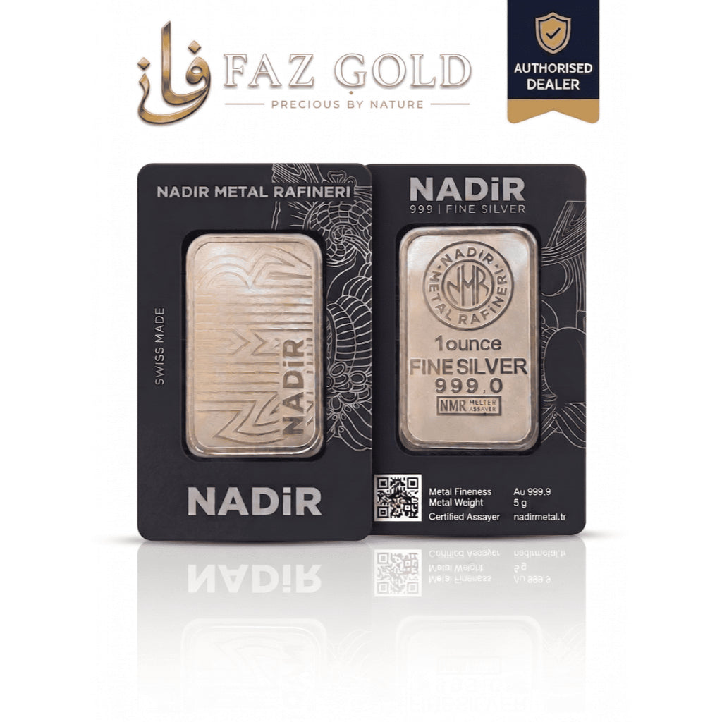 1 oz (31.10g) Silver Bar 999.0 Fine Silver | Nadir
