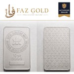 Royal Canadian Mint 10 oz silver bar 9999, front with the RCM seal and reverse with the maple leaf pattern, on a FAZ GOLD card