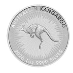 Reverse of the 2026 1 oz Australian Kangaroo silver coin, 9999 silver, with the radial security lines